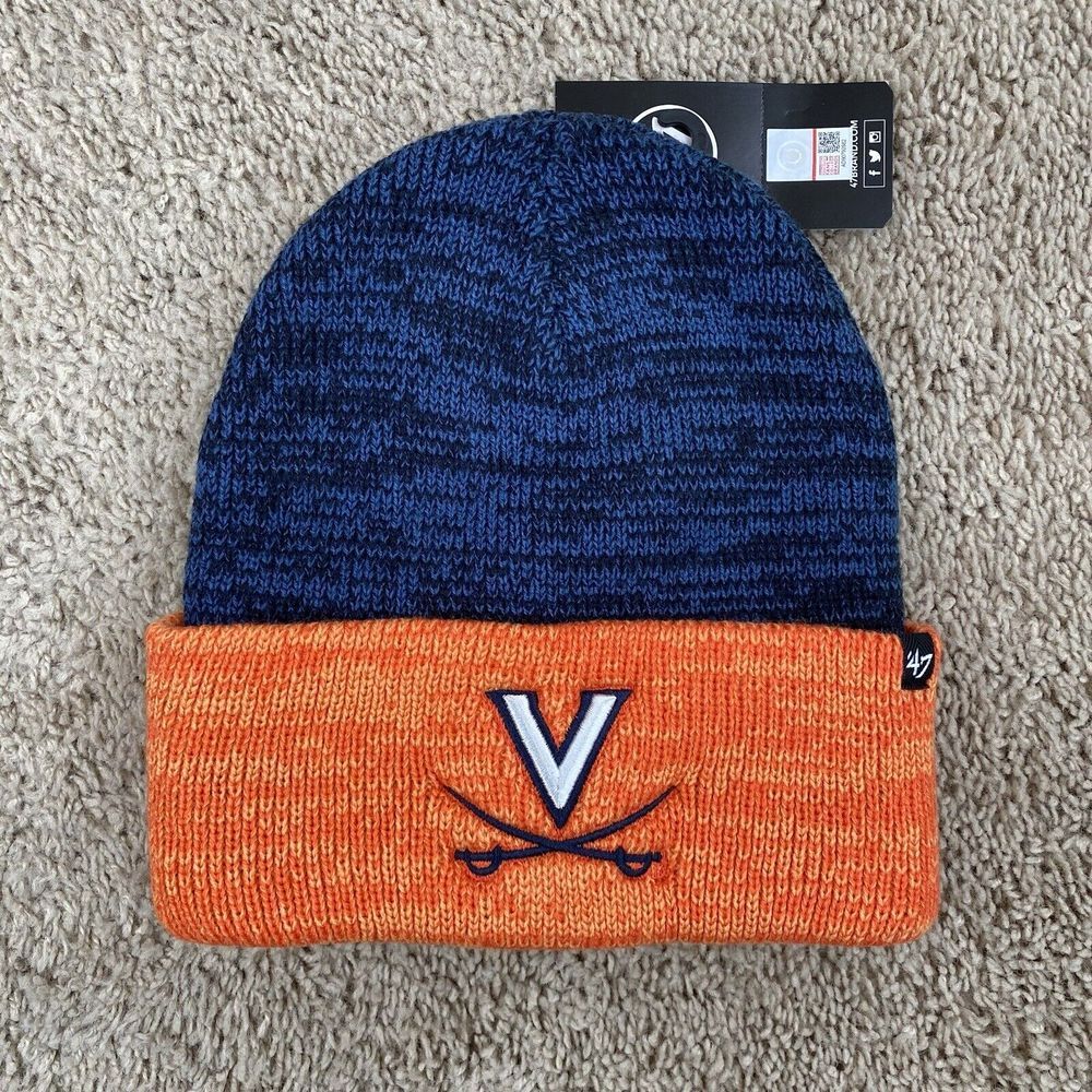Virginia Cavaliers '47 Beanie 2 Tone Blue Orange Brain Freeze Cuffed Knit Cap